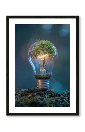 A lightbulb transforming into a tree.