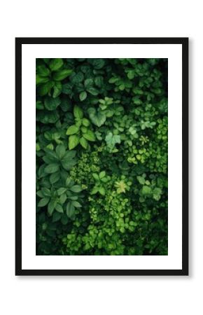 Thick foliage growing on a green wall