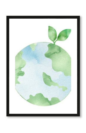 Earth png natural environment in watercolor design element