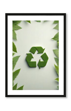 Environmental concept, recycle symbol, light green background
