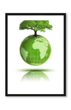 Planète terre végétale avec reflet