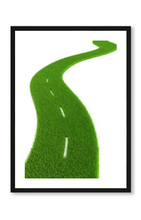 3d grassy road isolated