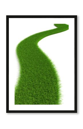 3d grassy road isolated