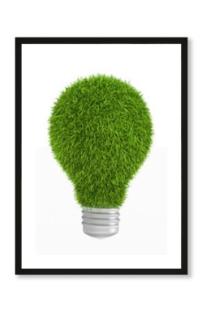Green grass light bulb