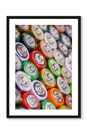 Used aa batteries in perspective view