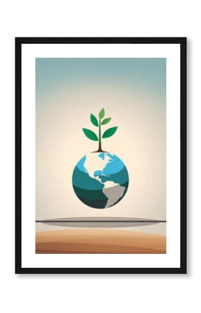 Earth with Sprout – Ecology and Environmental Protection Icon