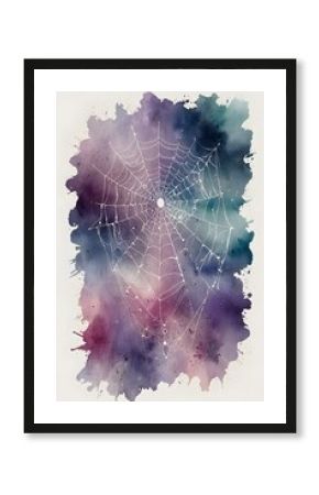 Spiderweb in watercolor style