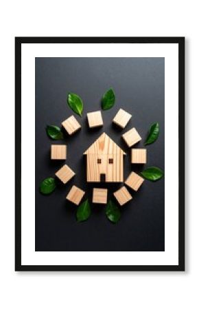 Eco Friendly Home Sustainable Living Wooden House Model.