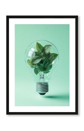 light bulb with plant