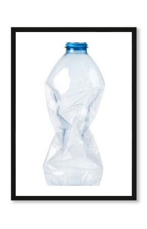 Compressed Plastic Bottle for Recycling, Isolated on White or Transparent Background