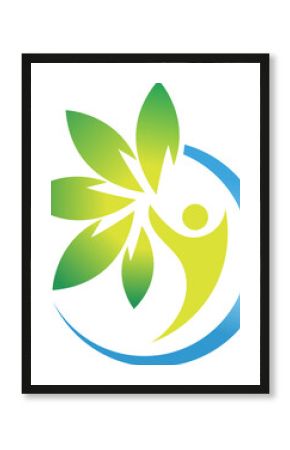 Green care logo, eco logo, green logo, organic logo, icon logo, transparent png