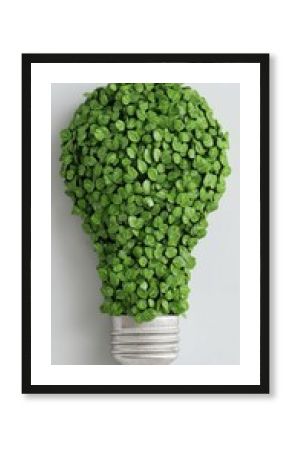 Green leaves form a lightbulb shape