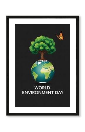 Earth Day poster with tree