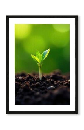 Close-up of delicate, sprouting roots pushing through rich, dark soil in the springtime New life emerging, representing growth and renewal during the season of rebirth , gardening, texture, organic