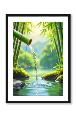 Water cascading from bamboo (1)