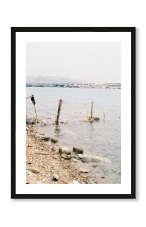 Polluted beach