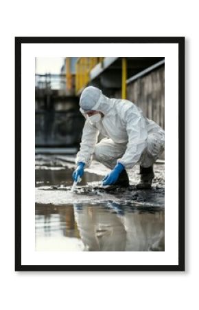 An Environmental Scientist is actively collecting water samples
