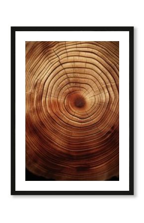 Close-Up of Juniper Tree Growth Rings with Natural Patterns and Textures in Warm Sunlight