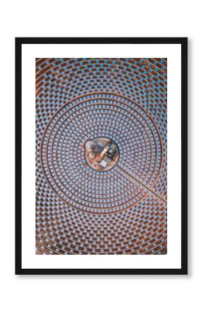 Aerial view of a big circular solar plant in Andalusia near Seville, Spain.