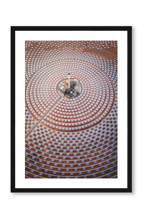 Aerial view of Gemasolar Thermasolar Plant, a solar plant in Andalusia, Spain.