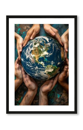 the globe is protected by the hands of the entire universe