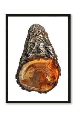 A large tree trunk that has been cut down. Suitable for nature or deforestation concepts