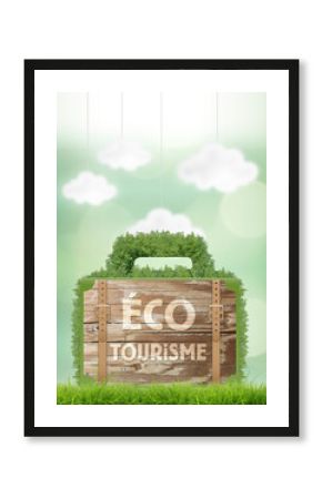 Écotourisme, tourisme vert, concept voyage nature avec valise