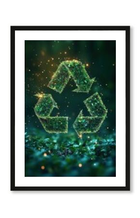 Recycling symbol made of plants promoting circular economy and sustainability