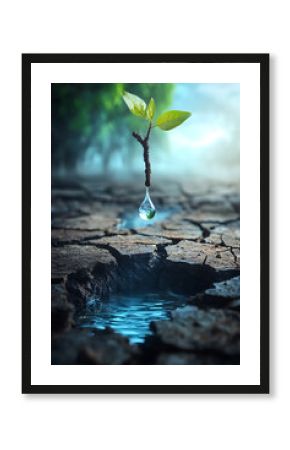 Renewable growth action drought-prone environment nature content cracked earth viewpoint resilience concept