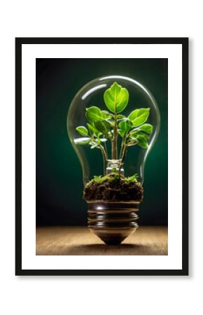 light bulb with plant inside