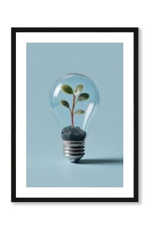 light bulb with plant
