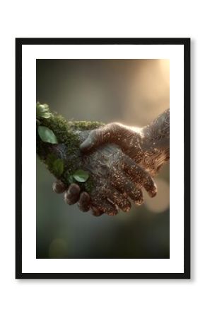 Unione di Natura e Tecnologia: Una Stretta di Mano Simbolica