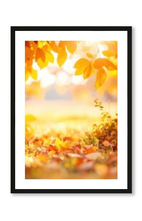 an Autumn landscape, featuring a vibrant view of colorful autumn leaves during daytime