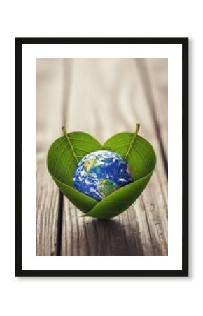 Earth nestled in leaves