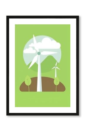 wind turbine and green grass