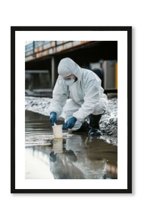 An Environmental Scientist is actively collecting water samples