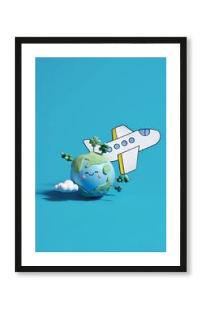 Smiling Earth is traveling the world by airplane