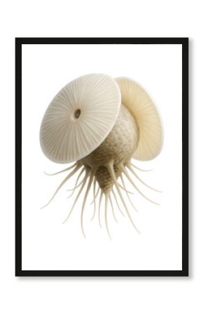 Coccolithophore with dual calcite discs creating a protective shell.