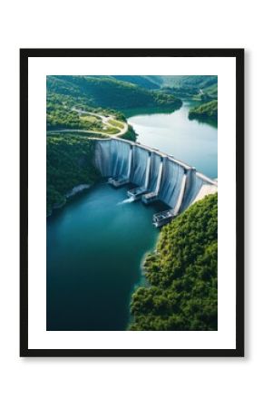 Dam and River Aerial View