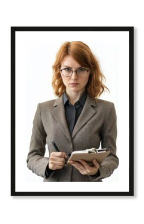 Female environmental scientist conducts research and analysis in professional attire