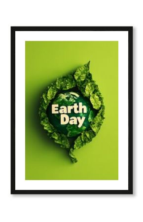 Vibrant Earth Day Leaf Symbolizing Environmental Conservation and Sustainability
