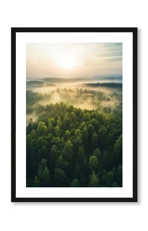 Eco friendly natural gas initiatives in misty forest setting showcasing green energy possibilities. Generative AI