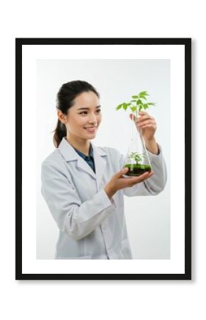 Environmental Scientist with Plant Sample: Stock Photo