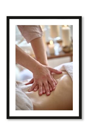 Woman having a belly massage