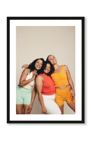 Group of sporty women embracing a lifestyle of sport and fitness