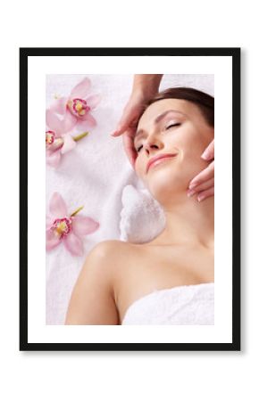 Young woman having massage.
