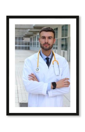 Professional health care worker with copy space