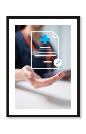 Professional healthcare worker doctor physician medical certificate report concept