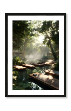 Tranquil Yoga Retreat: Connecting with Nature in Serene Settings Amidst Lush Greenery