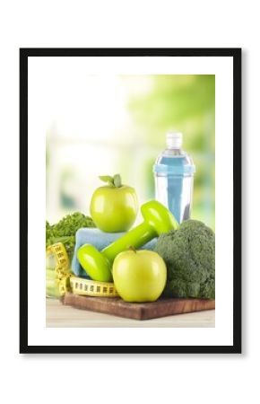 Healthy lifestyle with exercise and nutrition